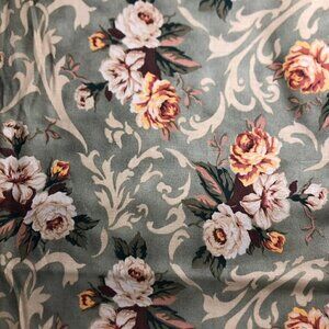Quilt Cotton Fabric Material - 2 yards Sage Green Rose Floral #244-2